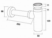 Сифон Margaroli 250L (Хром)