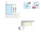2Box Docce Ibis 8850ATR0 | поворотная шторка для ванны (реверсивная модель)