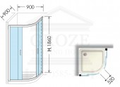 2Box Docce Hit 2810SST0 | душевой уголок 90х90