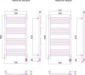 Сунержа Богема 00-0505-1050 | электрический полотенцесушитель 1000x500 (перемычка прямая)