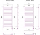 Сунержа Богема 00-0503-1250 | электрический полотенцесушитель 1200x500 (перемычка выгнутая)