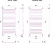 Сунержа Богема 00-0102-1260 | водяной полотенцесушитель 1200x600 (перемычка прямая)