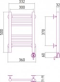 Сунержа Богема 00-0505-5030 | электрический полотенцесушитель 500x300 (перемычка прямая)