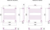 Сунержа Богема 00-0101-5050 | водяной полотенцесушитель 500x500 (перемычка выгнутая)