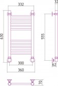 Сунержа Богема 00-0102-6030 | водяной полотенцесушитель 600x300 (перемычка прямая)