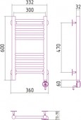 Сунержа Богема 00-0505-6030 | электрический полотенцесушитель 600x300 (перемычка прямая)