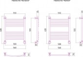 Сунержа Богема 00-0101-6050 | водяной полотенцесушитель 600x500 (перемычка выгнутая)