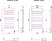 Сунержа Богема 00-0503-8040 | электрический полотенцесушитель 800x400 (перемычка выгнутая)