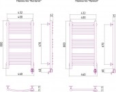 Сунержа Богема 00-0505-8040 | электрический полотенцесушитель 800x400 (перемычка прямая)