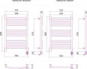 Сунержа Богема 00-0503-8050 | электрический полотенцесушитель 800x500 (перемычка выгнутая)