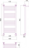 Сунержа Богема 00-0103-1040 | водяной полотенцесушитель с полкой 1000x400