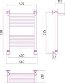 Сунержа Богема 00-0103-6040 | водяной полотенцесушитель с полкой 600x400