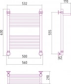 Сунержа Богема 00-0103-6050 | водяной полотенцесушитель с полкой 600x500