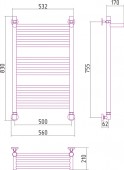 Сунержа Богема 00-0103-8050 | водяной полотенцесушитель с полкой 800x500