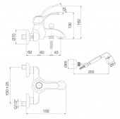 Fima Carlo Frattini Lamp F3304CR | смеситель для ванны и душа (хром)