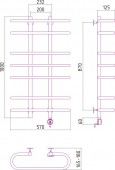 Сунержа Фурор 00-0511-1060 | электрический полотенцесушитель 1000х600