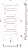Сунержа Иллюзия 00-0110-1250 | водяной полотенцесушитель 1200x500