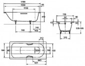 Kaldewei Saniform Plus 371-1 | стальная ванна 1700х730
