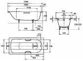 Kaldewei Saniform Plus Star 334 | стальная ванна 1700х730 + отверстия под поручни