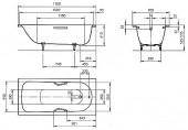 Kaldewei Saniform Plus Star 335 | стальная ванна 1700х700 + отверстия под поручни