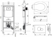 Sanit WC-Pack Ineo Plus BH1120 | комплект Set 5 in 1 (инсталляция+унитаз)