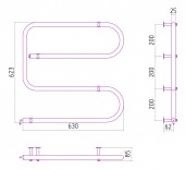 Стилье (Сунержа) Электрика GS 00404-6065 | электрический полотенцесушитель 600х650