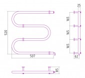 Стилье (Сунержа) Электрика M 00400-5050 | электрический полотенцесушитель 500х500