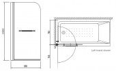 Twyford GEO6 G61968CP | поворотная шторка для ванны (реверсивная модель)