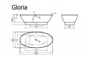 Vispool Gloria | свободностоящая ванна 1840x900