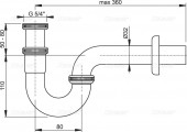 ALCAPLAST A432 | сифон для раковины трубный