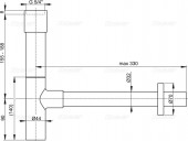 Alcaplast Design A402 | сифон для раковины цилиндрический