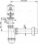 Alcaplast Flexi A41 | сифон с гибким отводом для раковины бутылочный