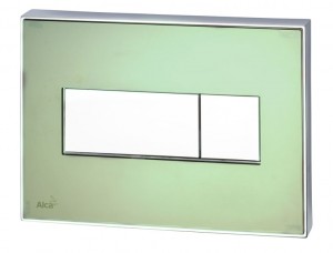 Alcaplast M1372 | клавиша смыва с цветным вкладышем для унитаза (цвет зелёный) ― Сан-Топ