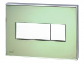 Alcaplast M1372 | клавиша смыва с цветным вкладышем для унитаза (цвет зелёный)