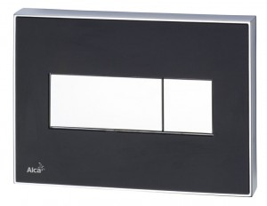 Alcaplast M1374 | клавиша смыва с цветным вкладышем для унитаза (цвет чёрный глянцевый) ― Сан-Топ