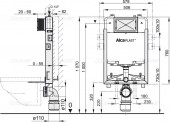 Alcaplast RenovModul Slim A1115/1000 | инсталляция скрытого монтажа