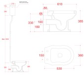 EE02+EE16 Artceram Hermitage | унитаз напольный с высоким бачком (гориз./бронза)