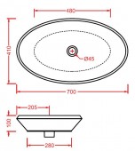 OVL001 Artceram Oval | раковина накладная 70x41