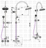 Boheme Imperiale Presente | душевая система с изливом (носиком) на ванну (золото/swarovski)