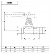 V675L10MA Carlo Poletti CLASSIC ART | вентиль прямой верхний (бронза)