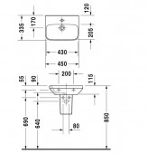 Duravit DuraStyle 070845 | раковина подвесная 45x33