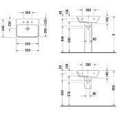 Duravit ME By Starck 233555 | раковина подвесная 55x44