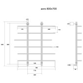 Energy Aero | водяной полотенцесушитель 800x700