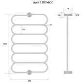 Energy Aura | электрический полотенцесушитель 1200x600