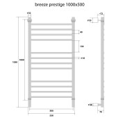 Energy Breeze Prestige | водяной полотенцесушитель 1000x500