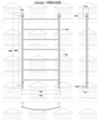 Energy Classic | водяной полотенцесушитель 1000x500 (бронза)