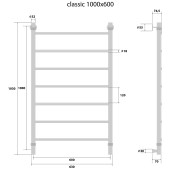 Energy Classic Lux | водяной полотенцесушитель 1000x600