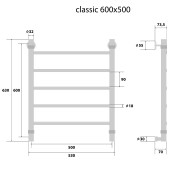 Energy Classic Lux | водяной полотенцесушитель 600x500