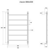 Energy Classic Lux | водяной полотенцесушитель 800x500