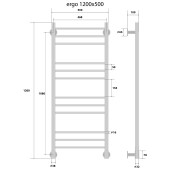 Energy Ergo | электрический полотенцесушитель 1200x500